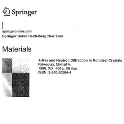 خرید و دانلود نسخه کامل کتاب X-Ray and Neutron Diffraction in Nonideal Crystals