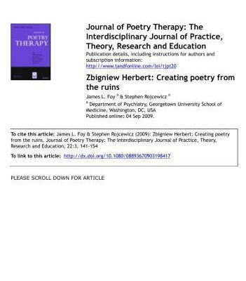 خرید و دانلود نسخه کامل کتاب Zbigniew Herbert: Creating poetry from the ruins