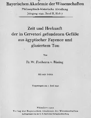 خرید و دانلود نسخه کامل کتاب Zeit und Herkunft der in Cerveteri gefundenen Gefäße aus ägyptischer Fayence und glasiertem Ton