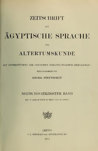 خرید و دانلود نسخه کامل کتاب Zeitschrift für Ägyptische Sprache und Altertumskunde_68c4c01c7613f.jpeg خرید و دانلود نسخه کامل کتاب Zeitschrift für Ägyptische Sprache und Altertumskunde