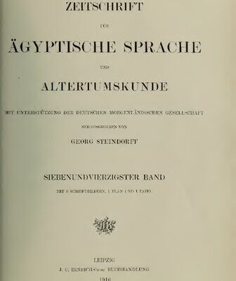 خرید و دانلود نسخه کامل کتاب Zeitschrift für Ägyptische Sprache und Altertumskunde