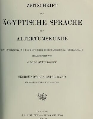 خرید و دانلود نسخه کامل کتاب Zeitschrift für Ägyptische Sprache und Altertumskunde