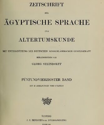 خرید و دانلود نسخه کامل کتاب Zeitschrift für Ägyptische Sprache und Altertumskunde