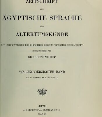 خرید و دانلود نسخه کامل کتاب Zeitschrift für Ägyptische Sprache und Altertumskunde