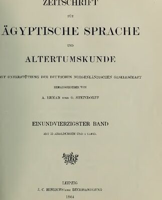 خرید و دانلود نسخه کامل کتاب Zeitschrift für Ägyptische Sprache und Altertumskunde