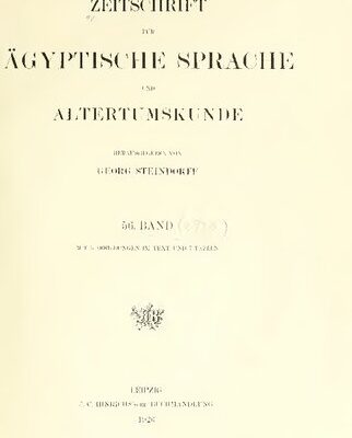 خرید و دانلود نسخه کامل کتاب Zeitschrift für Ägyptische Sprache und Altertumskunde