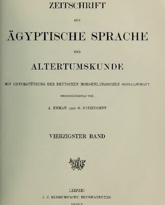 خرید و دانلود نسخه کامل کتاب Zeitschrift für Ägyptische Sprache und Altertumskunde