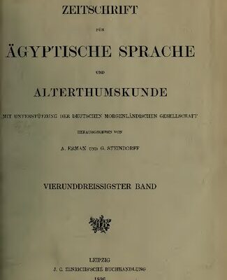خرید و دانلود نسخه کامل کتاب Zeitschrift für Ägyptische Sprache und Altertumskunde