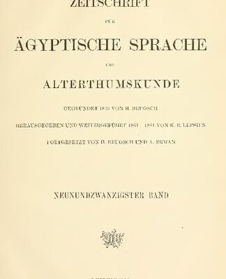 خرید و دانلود نسخه کامل کتاب Zeitschrift für Ägyptische Sprache und Altertumskunde