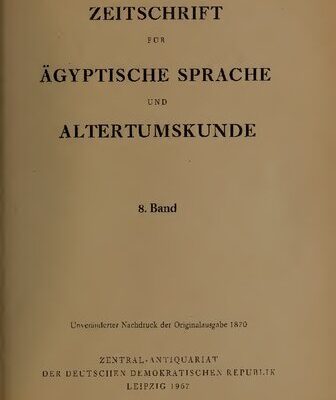 خرید و دانلود نسخه کامل کتاب Zeitschrift für Ägyptische Sprache und Altertumskunde