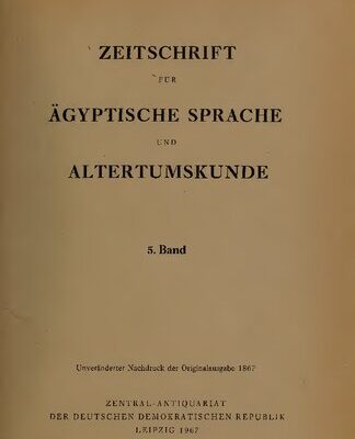 خرید و دانلود نسخه کامل کتاب Zeitschrift für Ägyptische Sprache und Altertumskunde