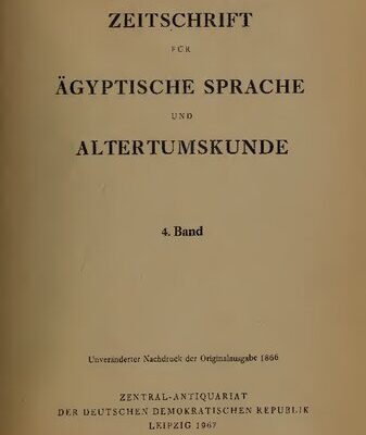 خرید و دانلود نسخه کامل کتاب Zeitschrift für Ägyptische Sprache und Altertumskunde