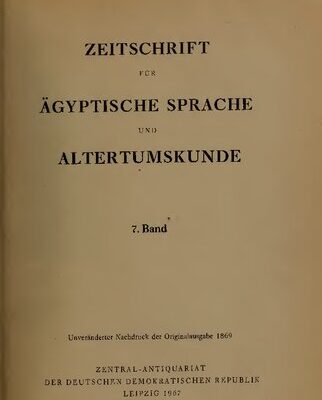 خرید و دانلود نسخه کامل کتاب Zeitschrift für Ägyptische Sprache und Altertumskunde