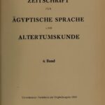 خرید و دانلود نسخه کامل کتاب Zeitschrift für Ägyptische Sprache und Altertumskunde