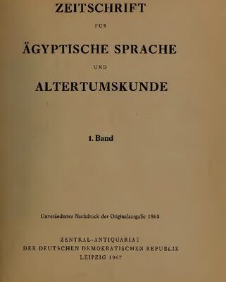 خرید و دانلود نسخه کامل کتاب Zeitschrift für Ägyptische Sprache und Altertumskunde