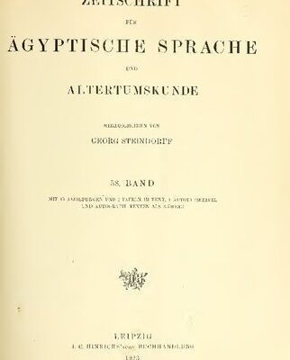 خرید و دانلود نسخه کامل کتاب Zeitschrift für Ägyptische Sprache und Altertumskunde