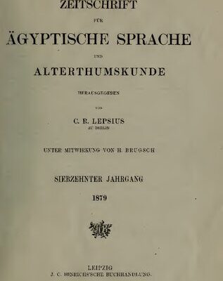 خرید و دانلود نسخه کامل کتاب Zeitschrift für Ägyptische Sprache und Altertumskunde
