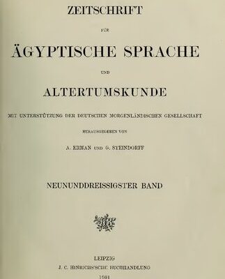 خرید و دانلود نسخه کامل کتاب Zeitschrift für Ägyptische Sprache und Altertumskunde