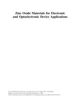 خرید و دانلود نسخه کامل کتاب Zinc Oxide Materials for Electronic and Optoelectronic Device Applications (Wiley Series in Materials for Electronic & Optoelectronic Applications)