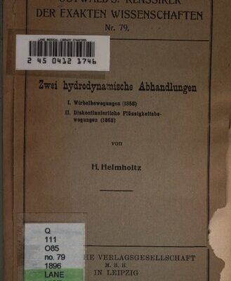 خرید و دانلود نسخه کامل کتاب Zwei hydrodynamische Abhandlungen (1858, 1868)
