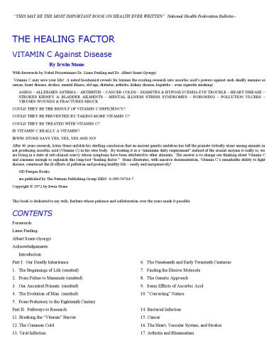 1570026 خرید و دانلود نسخه کامل کتاب The Healing Factor: Vitamin C Against Disease - تصویر 1
