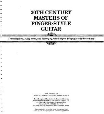 خرید و دانلود نسخه کامل کتاب 20th Century Masters of Fingerstyle Guitar