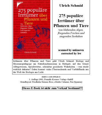 خرید و دانلود نسخه کامل کتاب 275 populäre Irrtümer über Pflanzen und Tiere : von blühenden Algen, fliegenden Fischen und singenden Seekühen