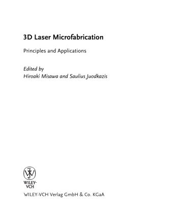 خرید و دانلود نسخه کامل کتاب 3D laser microfabrication : principles and applications