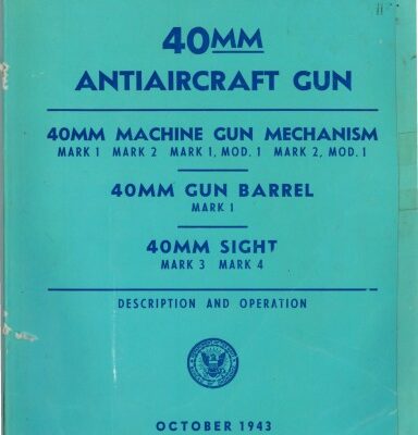 خرید و دانلود نسخه کامل کتاب 40 mm Antiaircraft Gun [Mk. 1, 2] [Ord. Pmphlt. 820, prelim]