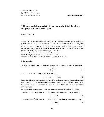 خرید و دانلود نسخه کامل کتاب A 10-point circle is associated with any general point of the ellipse. New properties of Fagnanos point