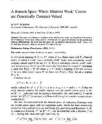 خرید و دانلود نسخه کامل کتاب A Banach Space Where Minimal Weak Cuscos are Generically Compact-Valued