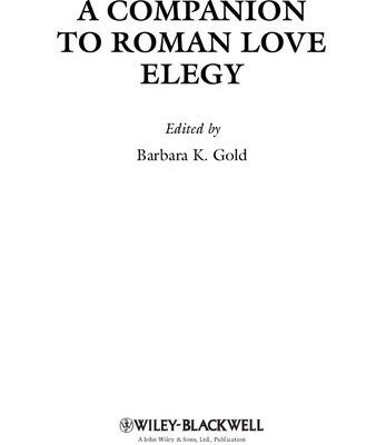 خرید و دانلود نسخه کامل کتاب A Companion to Roman Love Elegy