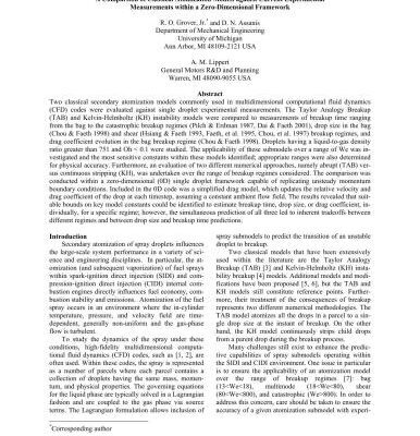 خرید و دانلود نسخه کامل کتاب A Comparison of Classical Atomization Models against Current Experimental Measurements within a Zero-Dimensional Framework