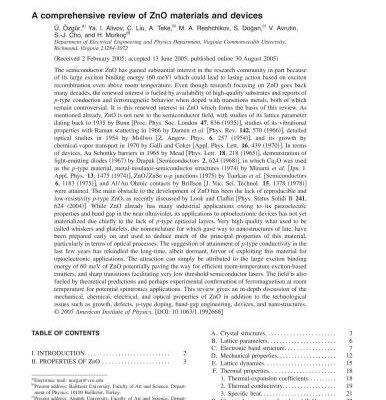 خرید و دانلود نسخه کامل کتاب A comprehensive review of ZnO materials and devices