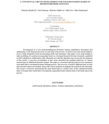 خرید و دانلود نسخه کامل کتاب A CONCEPTUAL CIRCUIT DEVELOPMENT FOR GOLD PROCESSING BASED ON BROMINE/BROMIDE LIXIVIANT