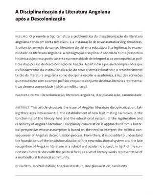 خرید و دانلود نسخه کامل کتاب A Disciplinarização da Literatura Angolana  após a Descolonização