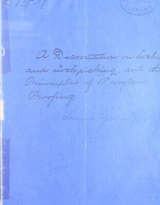 خرید و دانلود نسخه کامل کتاب A Dissertation on Locks and Lockpicking and the Principles of Burglar-Proofing