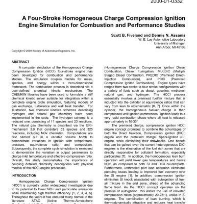 خرید و دانلود نسخه کامل کتاب A Four-Stroke Homogeneous Charge Compression Ignition Engine Simulation for Combustion and Performance Studies