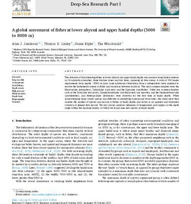 خرید و دانلود نسخه کامل کتاب A global assessment of fishes at lower abyssal and upper hadal depth