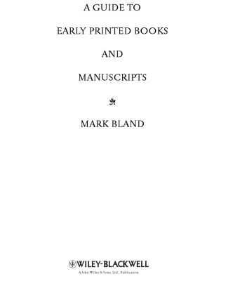 خرید و دانلود نسخه کامل کتاب A Guide to Early Printed Books and Manuscripts
