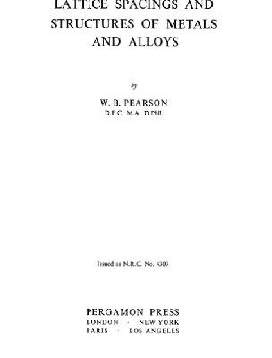 خرید و دانلود نسخه کامل کتاب A Handbook of Lattice Spacings and Structures of Metals and Alloys