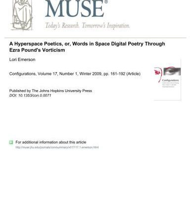 خرید و دانلود نسخه کامل کتاب A Hyperspace Poetics, or, Words in Space: Digital Poetry Through Ezra Pound’s Vorticism