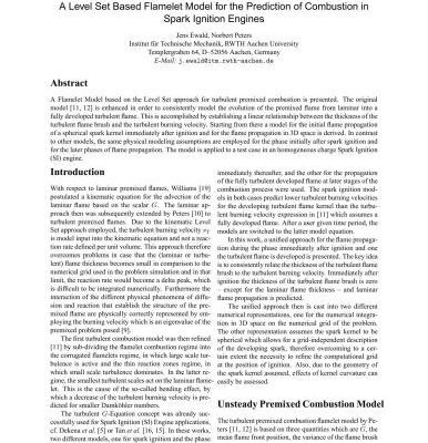 خرید و دانلود نسخه کامل کتاب A Level Set Based Flamelet Model for the Prediction of Combustion in Spark Ignition Engines