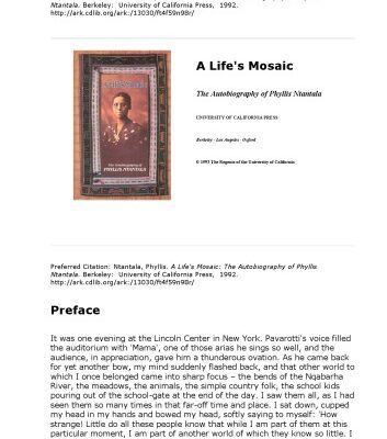 خرید و دانلود نسخه کامل کتاب A Life’s Mosaic: The Autobiography of Phyllis Ntantala (Perspectives on Southern Africa, No 49)