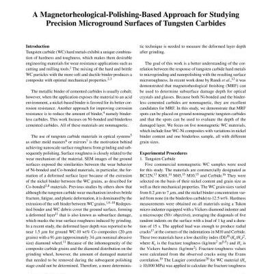 خرید و دانلود نسخه کامل کتاب A Magnetorheological-polishing-based approach for studying precision microground surfaces of tungsten carbides