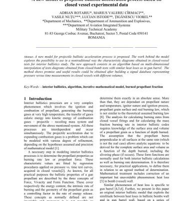 خرید و دانلود نسخه کامل کتاب A new model of projectile ballistic acceleration process based on closed vessel experimental data