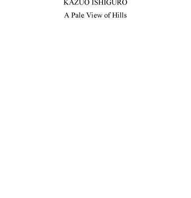 خرید و دانلود نسخه کامل کتاب A Pale View of Hills