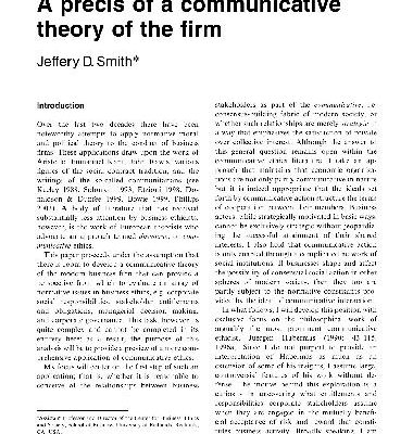خرید و دانلود نسخه کامل کتاب A Precis of a Communicative Theory of the Firm