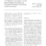 خرید و دانلود نسخه کامل کتاب A Preliminary Investigation into the Role of Pos Psych in Consumer Sensitivity to CSR