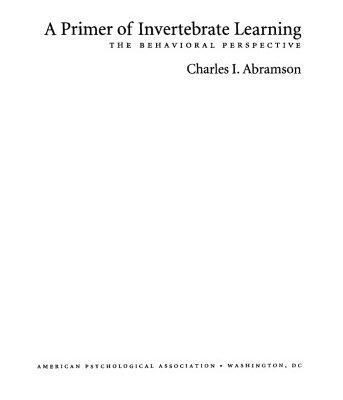خرید و دانلود نسخه کامل کتاب A primer of invertebrate learning : the behavioral perspective